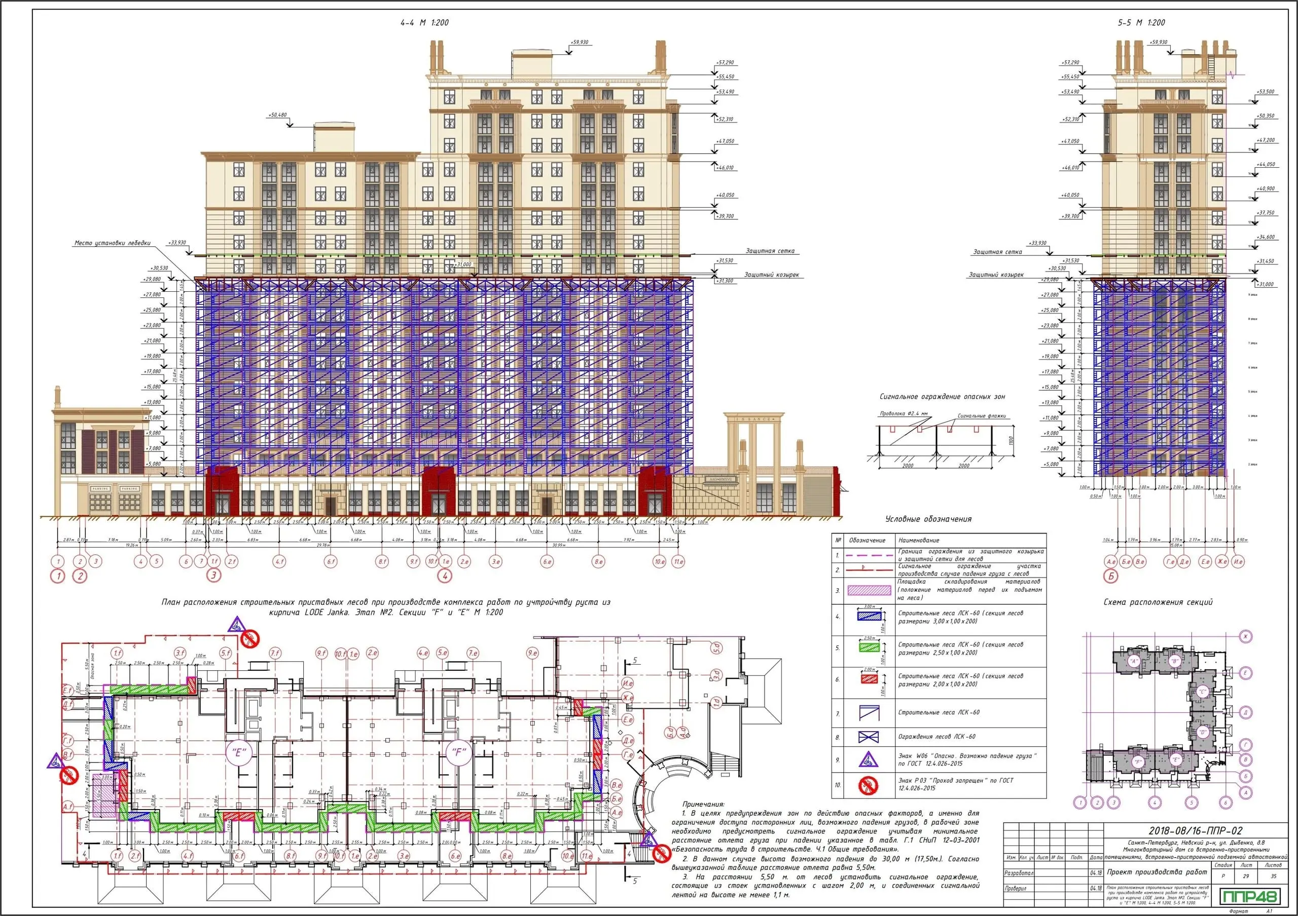 проект производства работ (ППР) на монтаж лесов строительных
