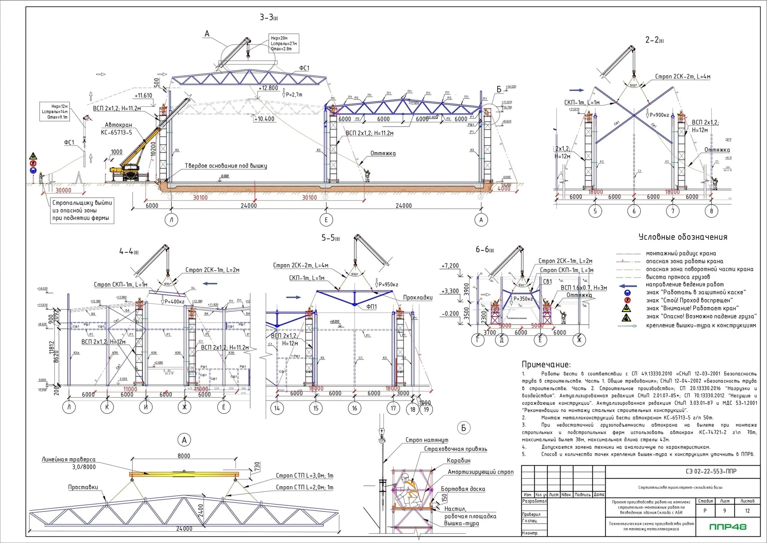 ППР монтаж металлического каркаса здания